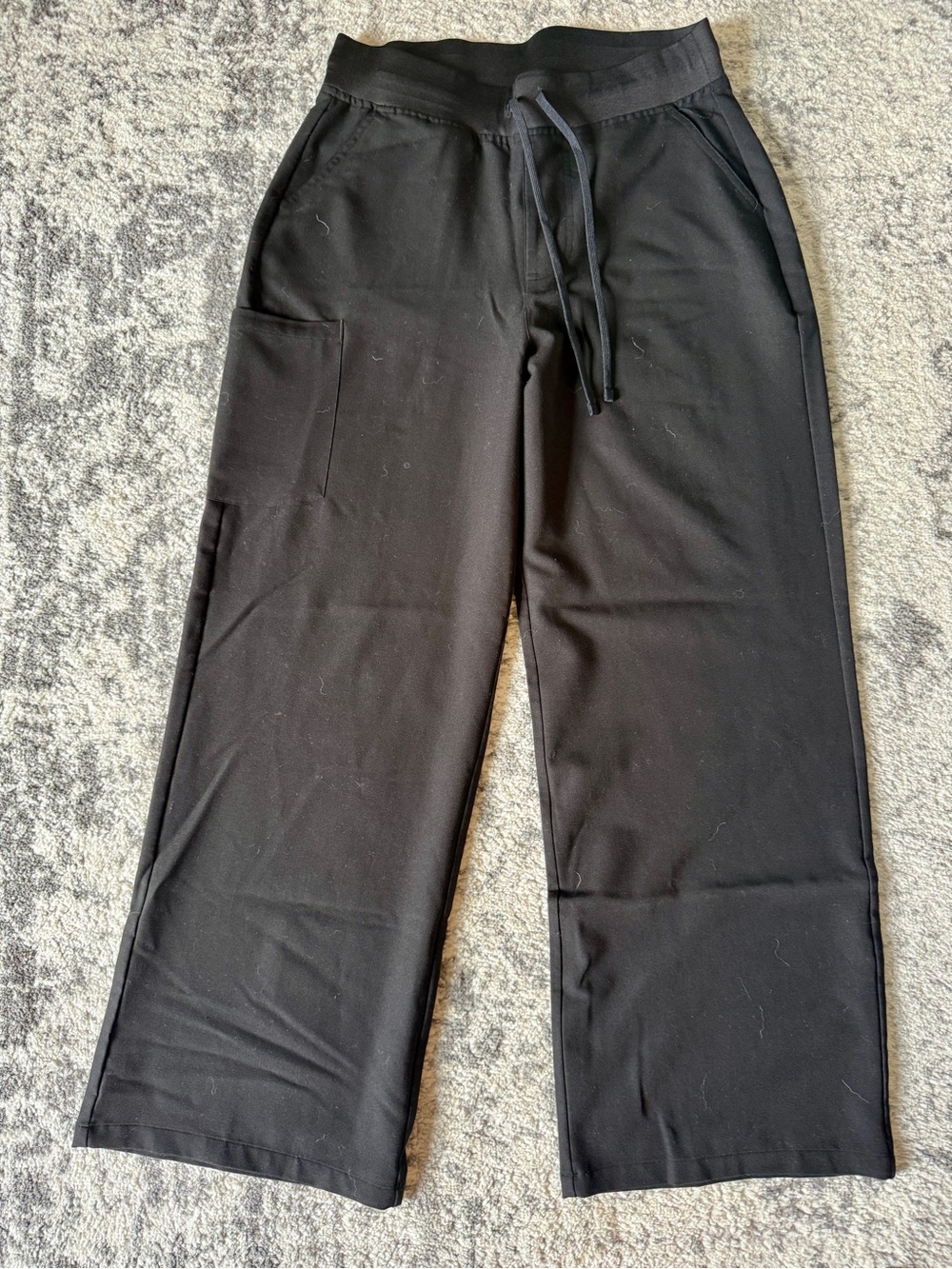 Mandala Black wide leg scrub pant